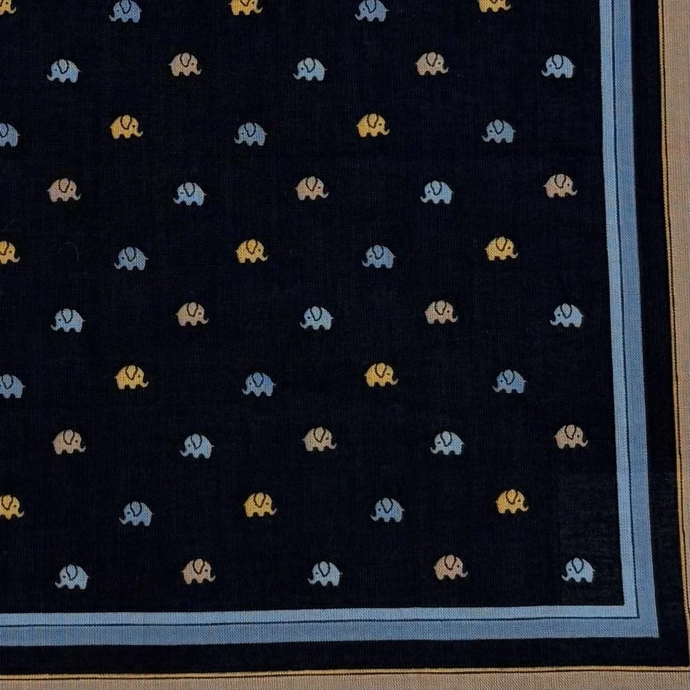 Jim Thompson 100% Cotton Elephant Handkerchief/Bandana Pocket Square